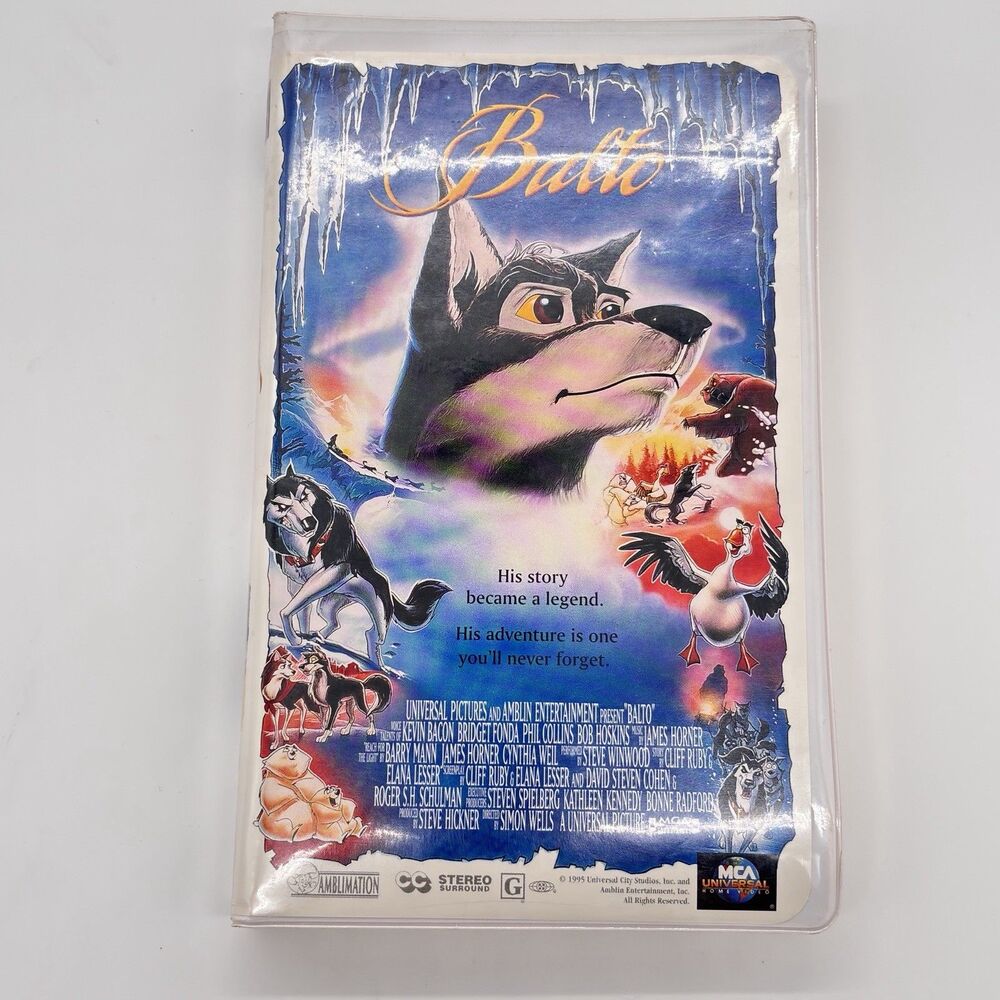 Balto VHS 1999 Clamshell Case Animated Universal Family Movie Vintage